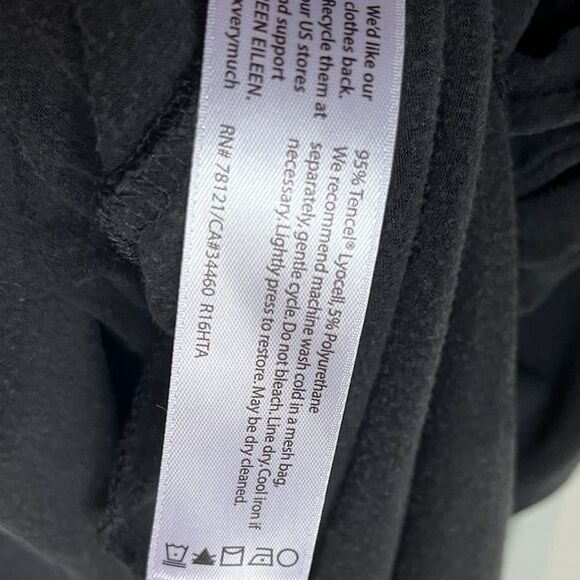 New eileen fisher gray black at the bottom long sleeve button down jersey dress - Picture 3 of 5